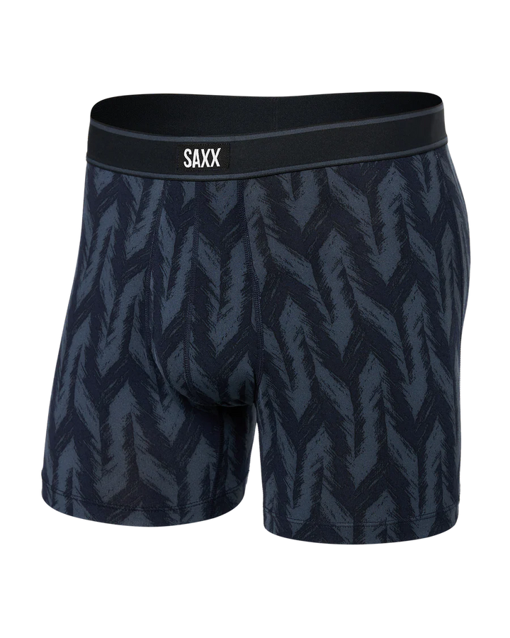 DAYTRIPPER COMFORT STRETCH BOXER BRIEF 6" "IKAT CHEVRON-DEEP NAVY"