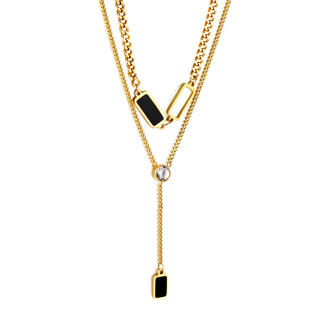 Monochrome Diamond Drop Chain