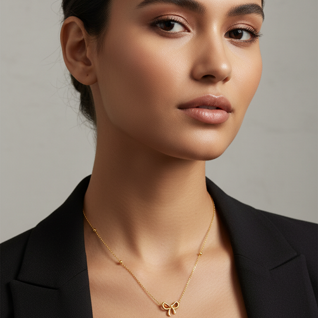Charming Bow Pendant Necklace