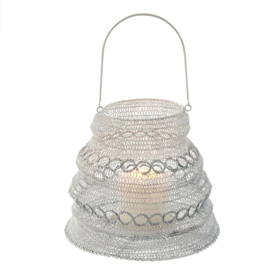 INDABA WONDERLAND WIRE LANTERN - LARGE, WHITE