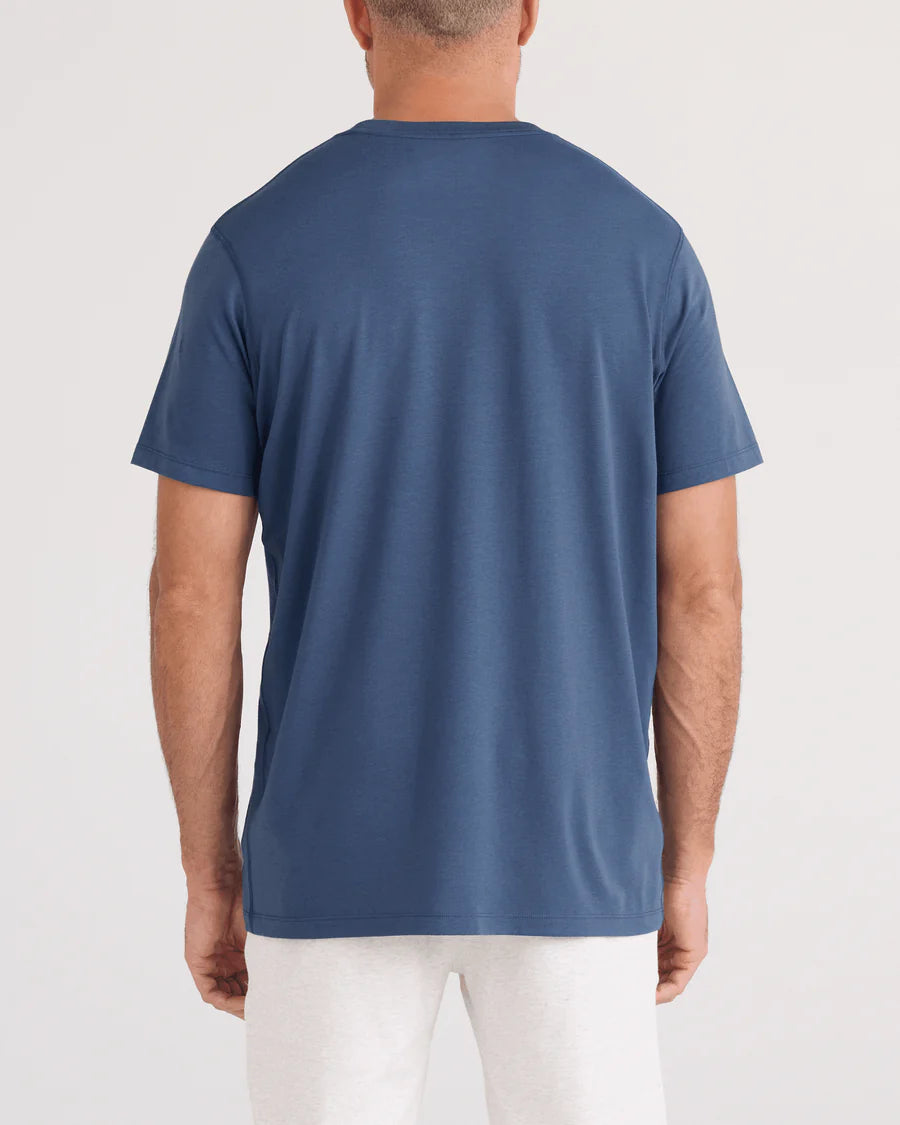 DROPTEMP COOLING COTTON TEE "WASHED INDIGO"