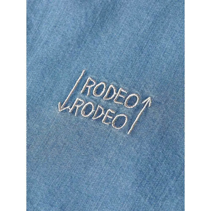 BASQUIAT SHORT SLEEVE WOVEN SHIRT "WASHED INDIGO"