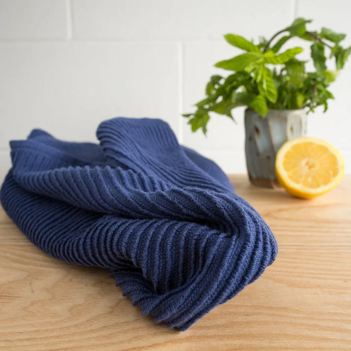 INDIGO RIPPLE DISHCLOTHS - SET OF 2
