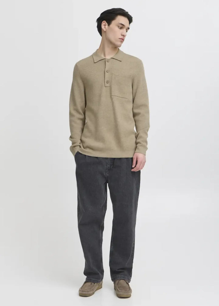 CFINGMAR KNITTED POLO "ROASTED CASHEW"
