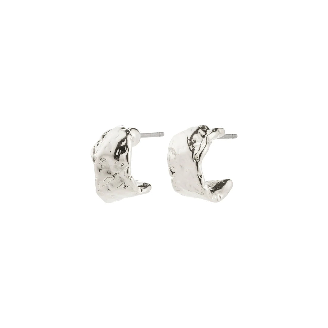 INSTANT RECYCLED HUGGIE HOOP EARRINGS "SILVER-PLATED"