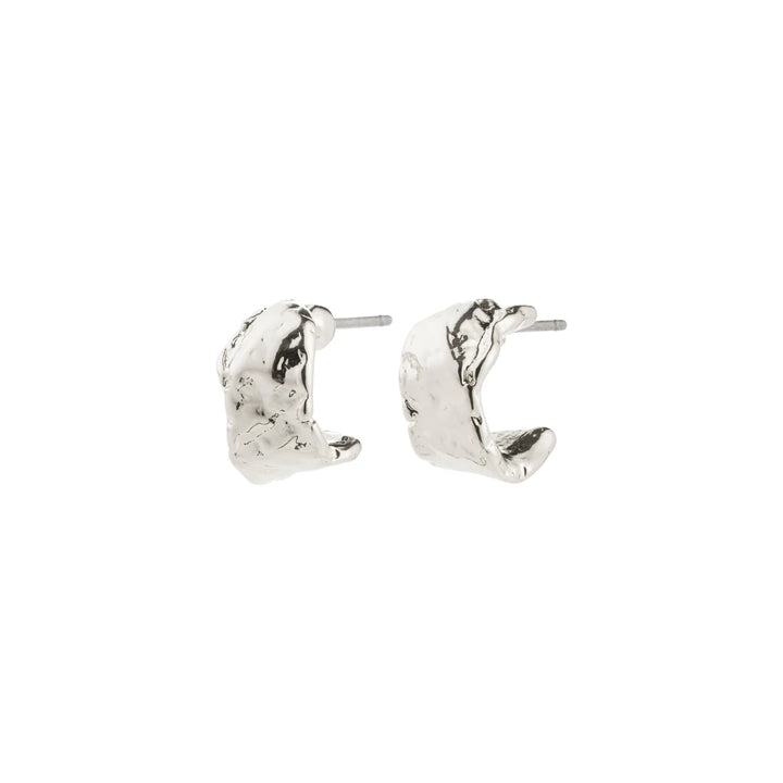INSTANT RECYCLED HUGGIE HOOP EARRINGS "SILVER-PLATED"