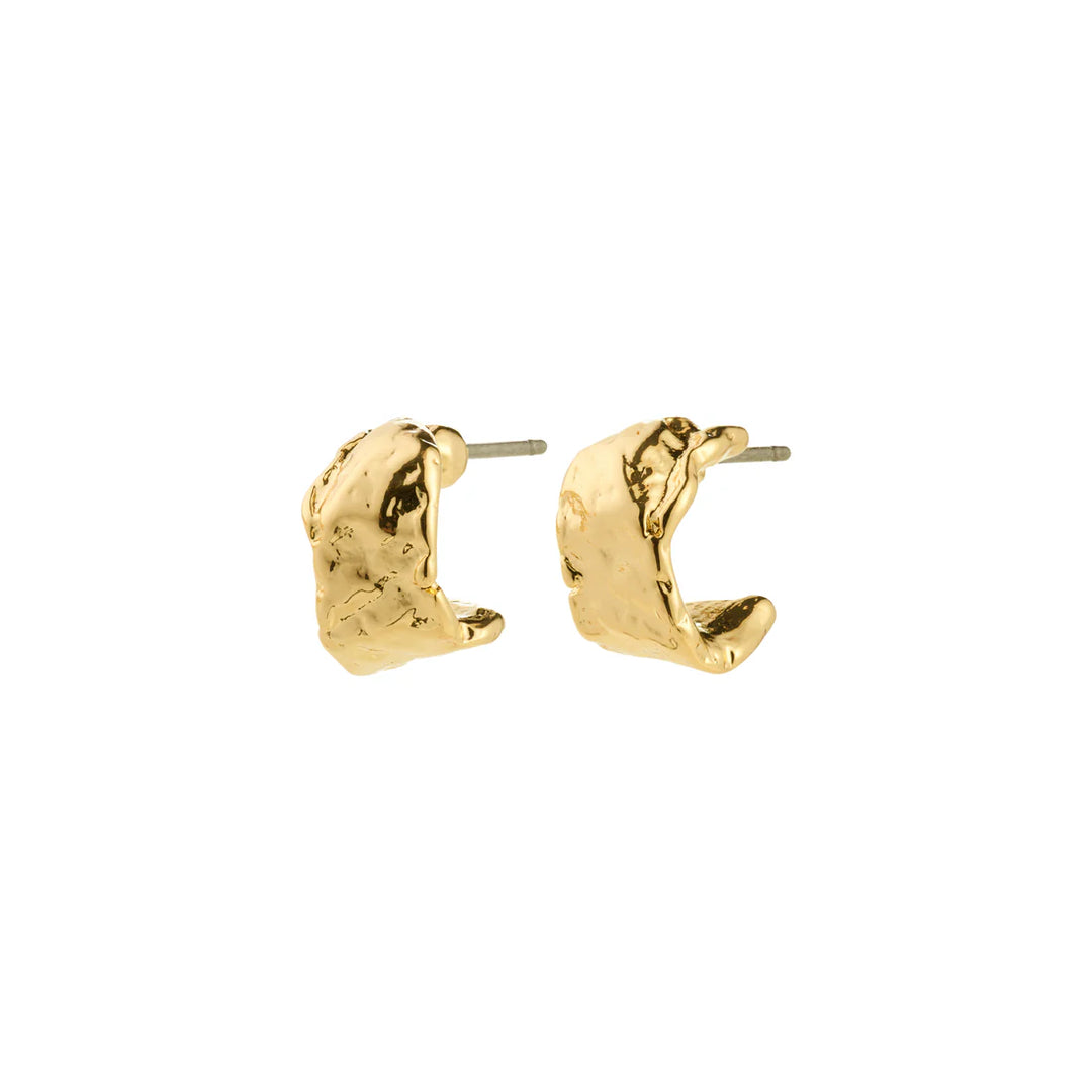 INSTANT RECYCLED HUGGIE HOOP EARRINGS "GOLD-PLATED"