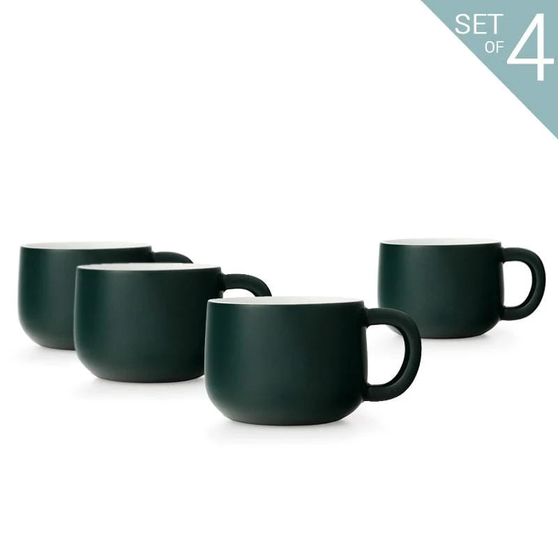 ISABELLA TEA CUPS - PINE GREEN, SET OF 4