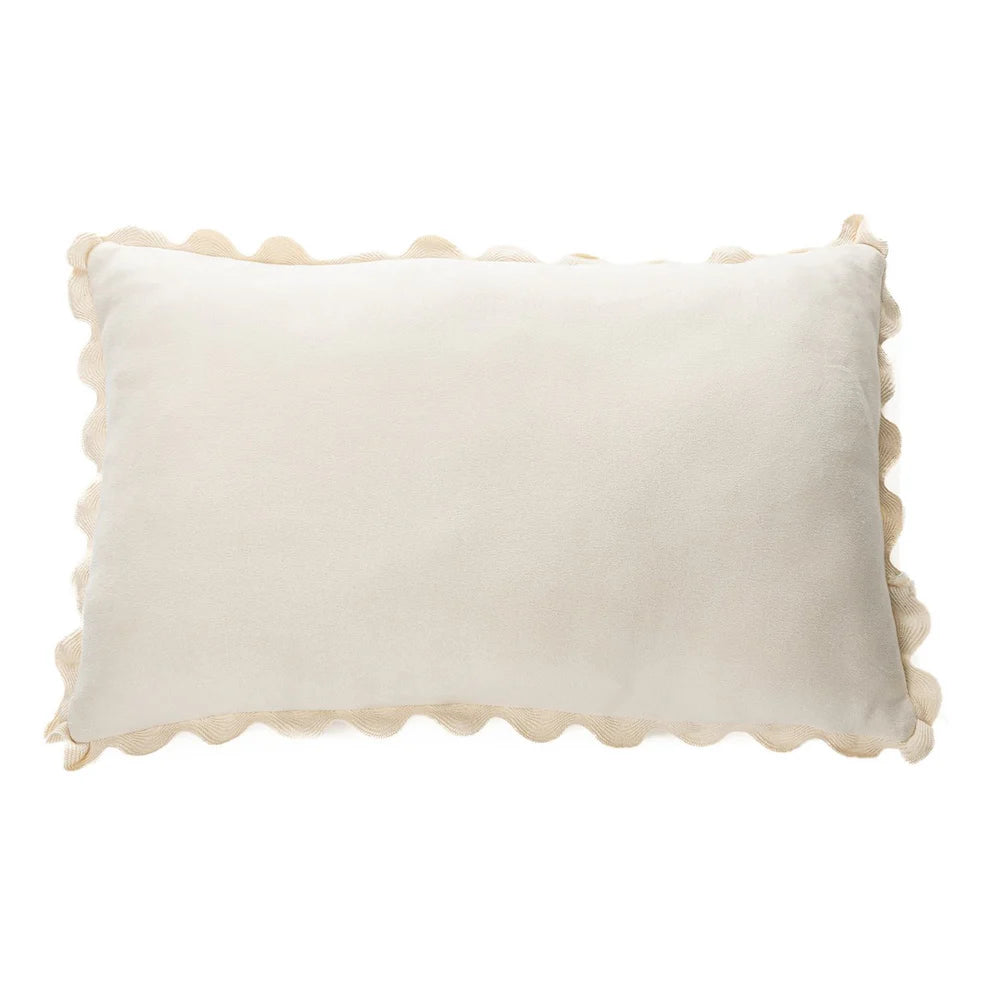 IVORY RECTANGULAR CREAM AND SUEDE DECORATIVE PILLOW 12X20
