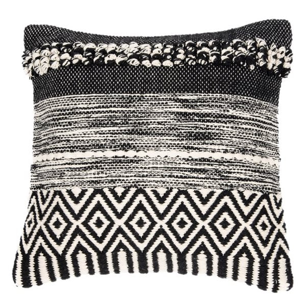 IZEL BLACK AND WHITE DECORATIVE PILLOW 18X18