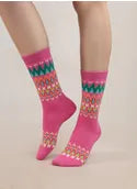 CASHMERE JACQUARD SOCKS - ROSA 36/40