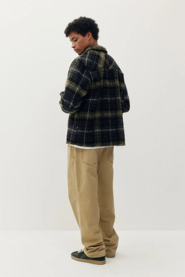 PILE PLAID SHACKET "PURPLE"