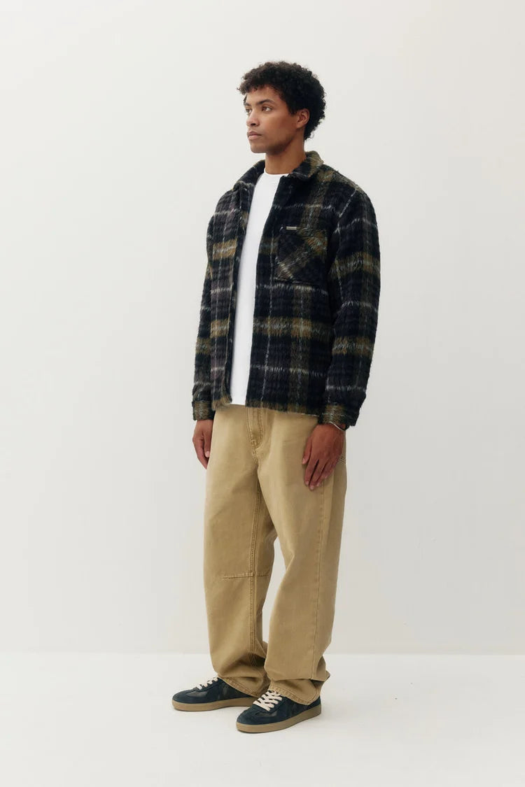 PILE PLAID SHACKET "PURPLE"