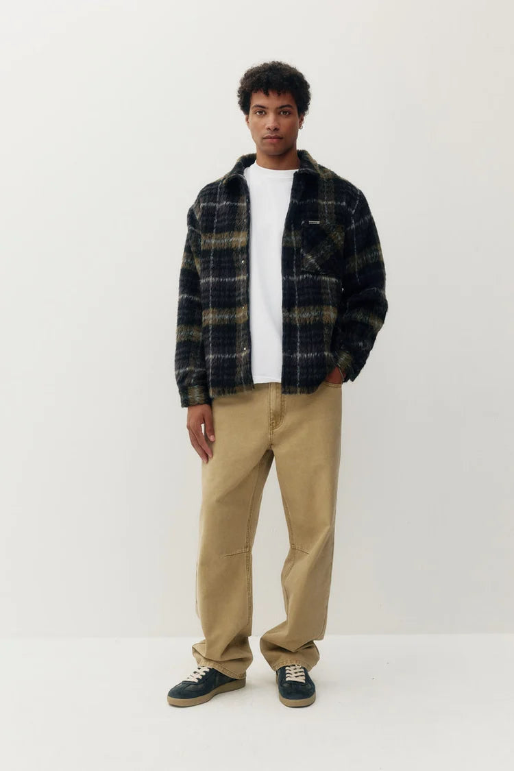 PILE PLAID SHACKET "PURPLE"