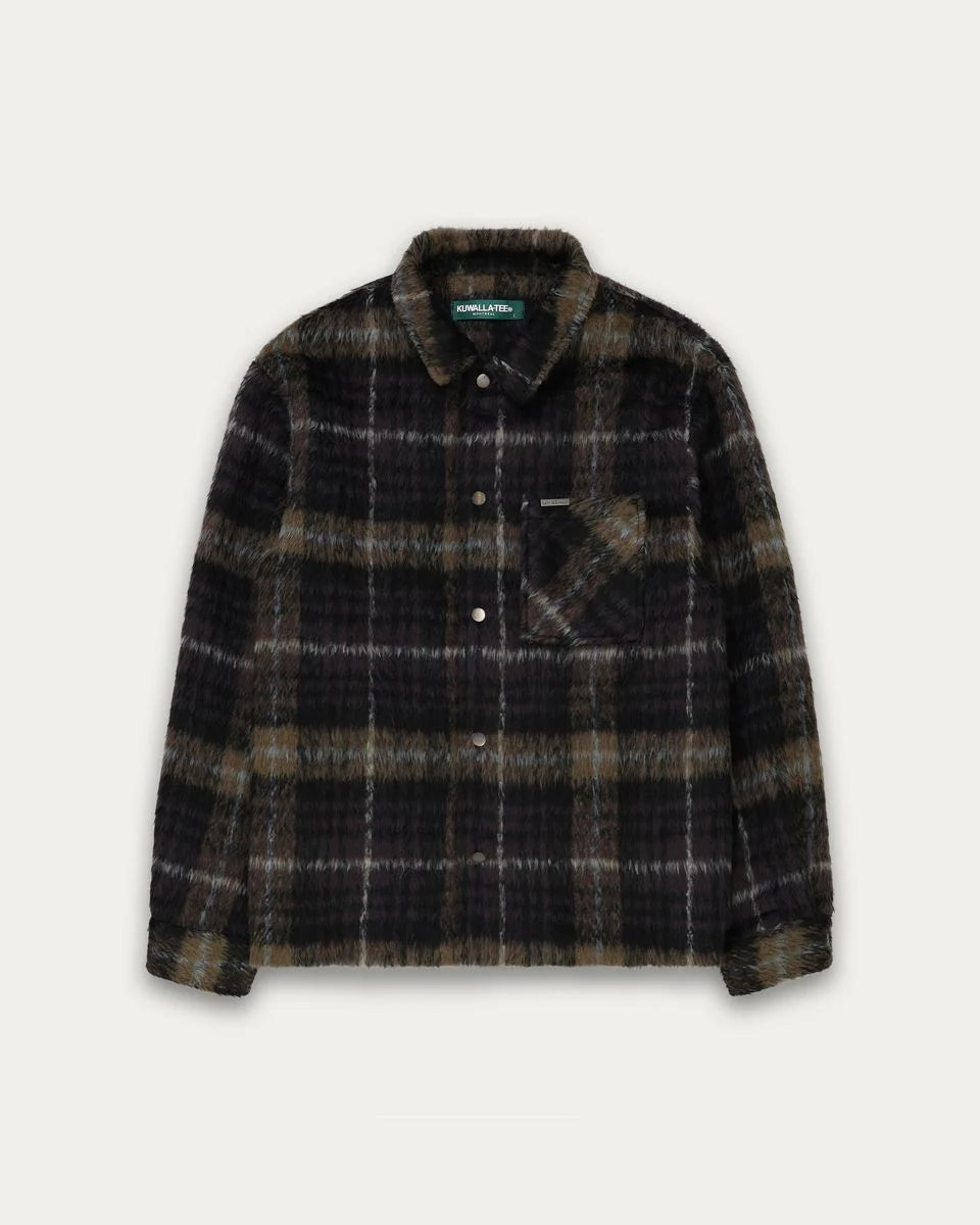 PILE PLAID SHACKET "PURPLE"