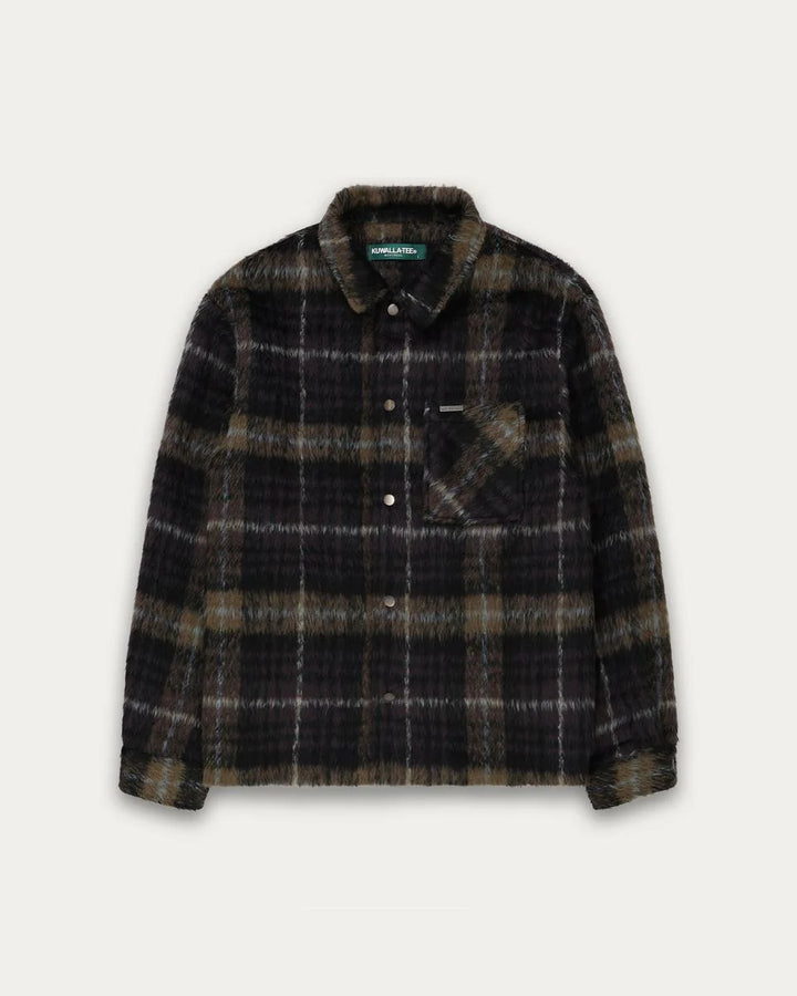 PILE PLAID SHACKET "PURPLE"