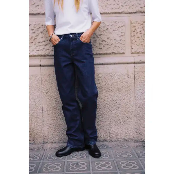 BYKAJANE WIDE LEG JEANS "DARK BLUE DENIM"