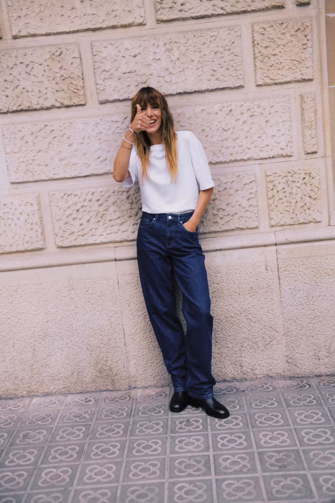 BYKAJANE WIDE LEG JEANS "DARK BLUE DENIM"
