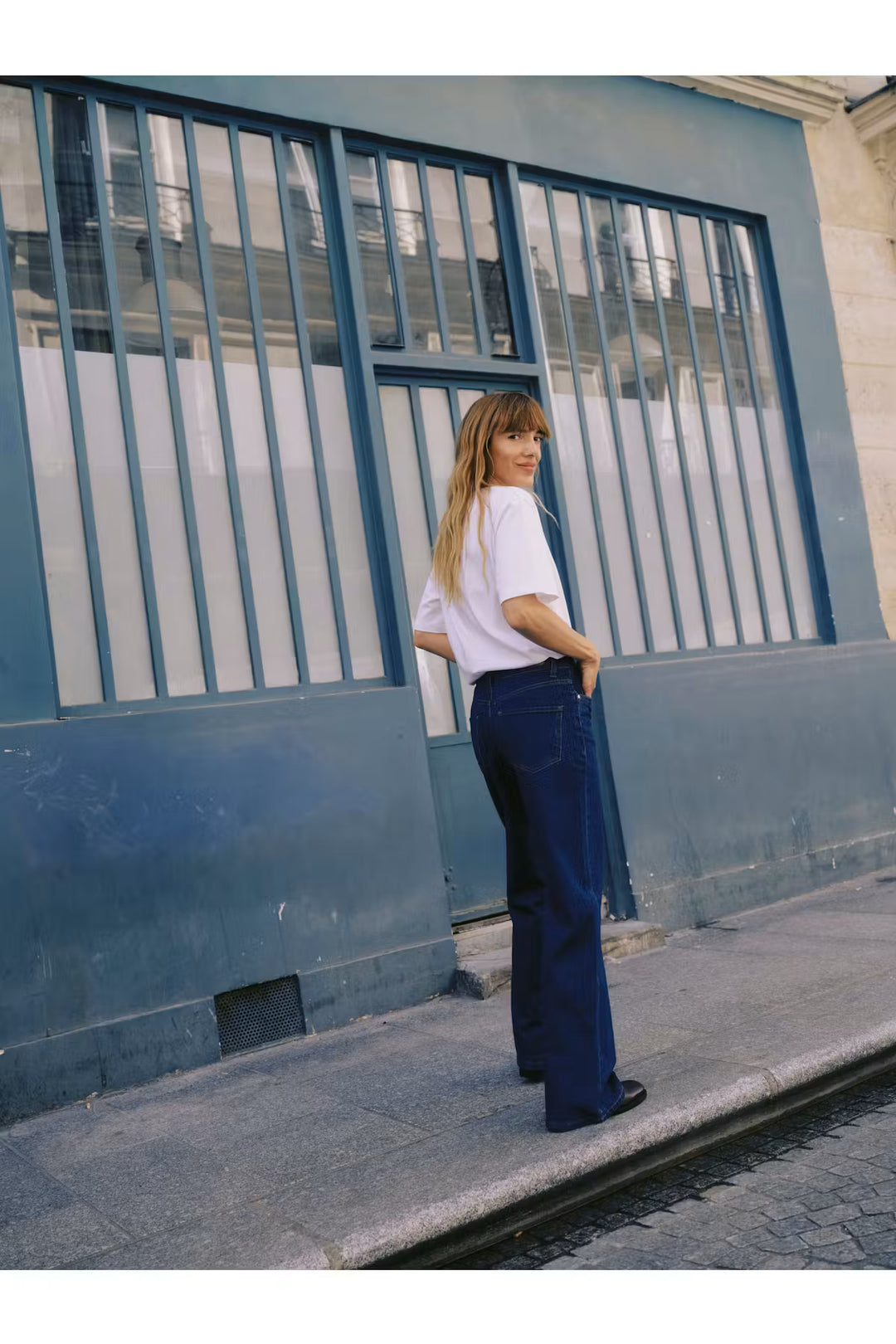 BYKAJANE WIDE LEG JEANS "DARK BLUE DENIM"