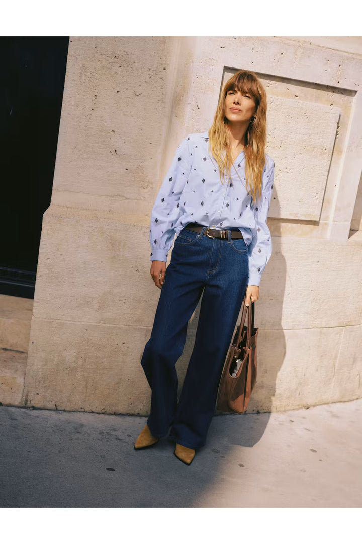 BYKAJANE WIDE LEG JEANS "DARK BLUE DENIM"