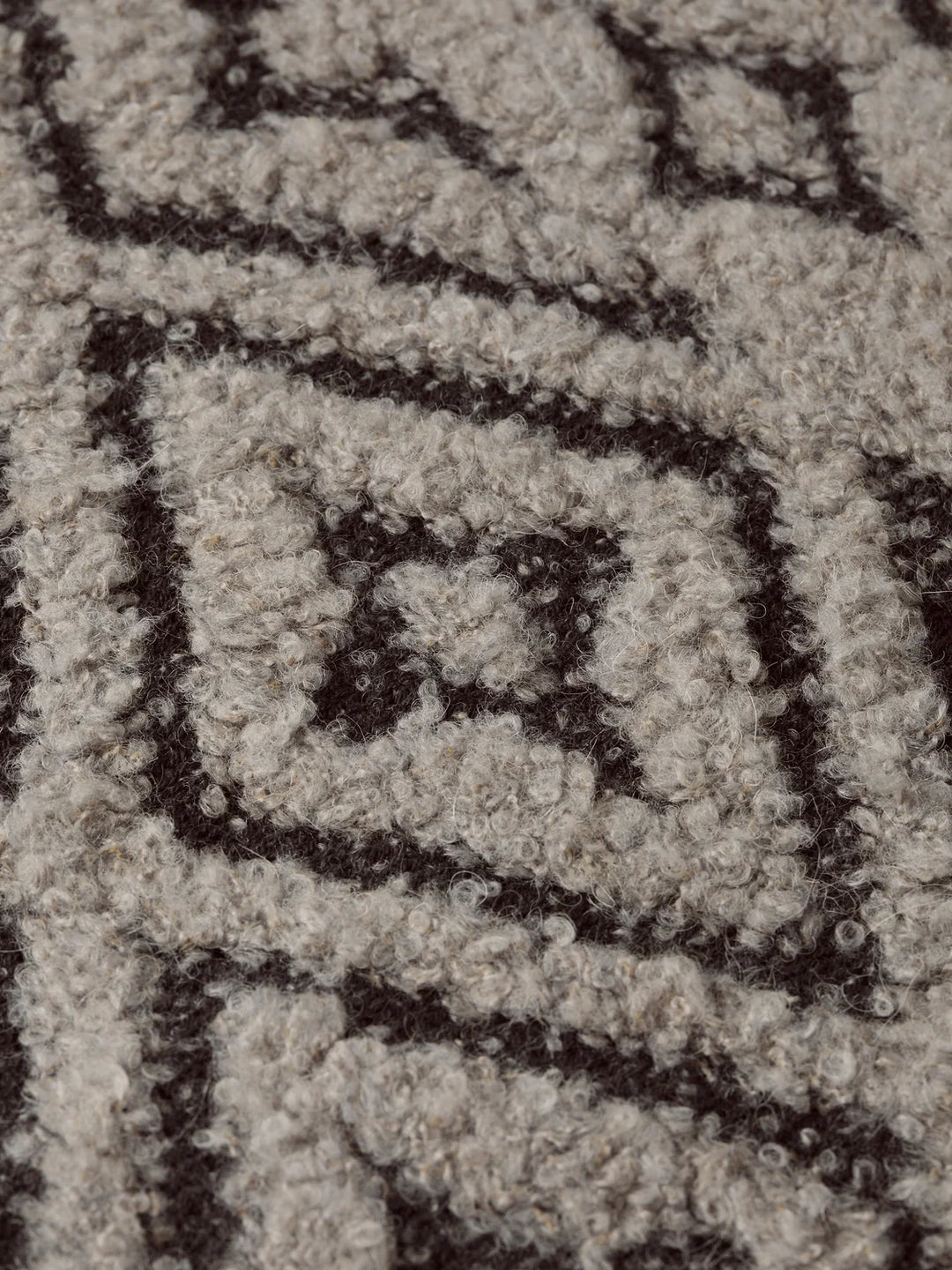 JACQUARD WOOL-BLEND ZIP-THROUGH RELAXED PULLOVER "WALNUT"