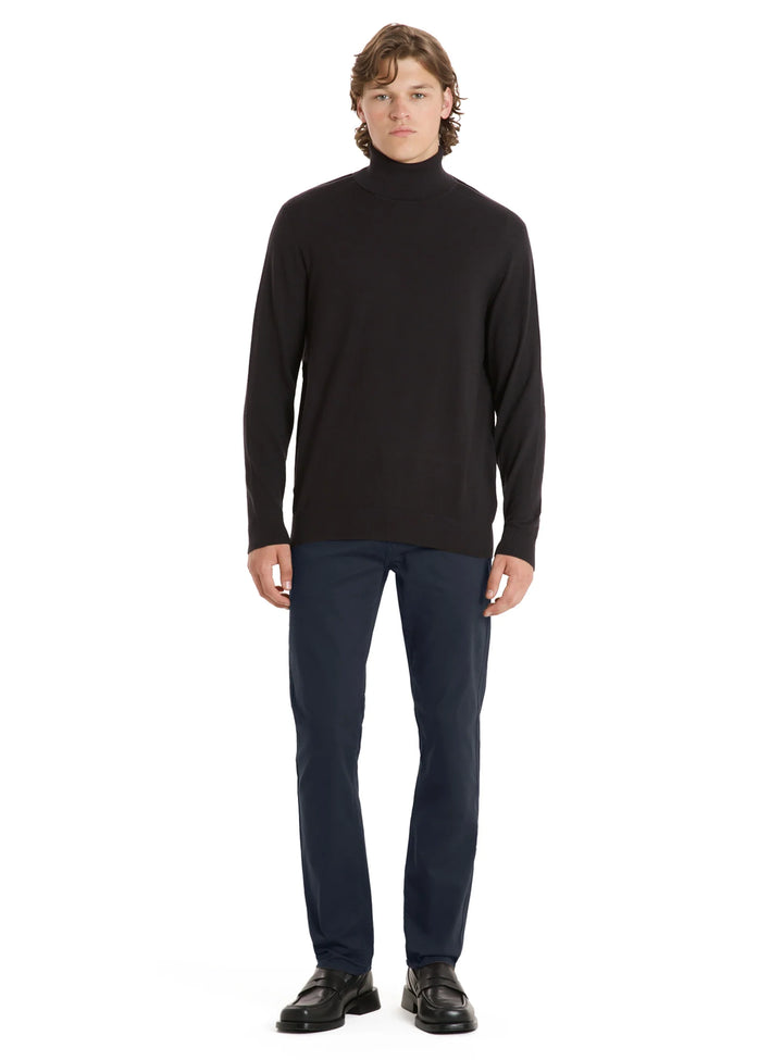 JEFFREY - COTTON SATEEN TROUSERS "NAVY"