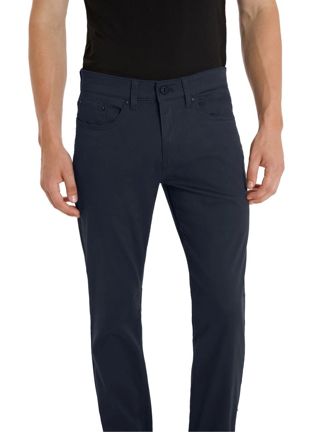 JEFFREY - COTTON SATEEN TROUSERS "NAVY"