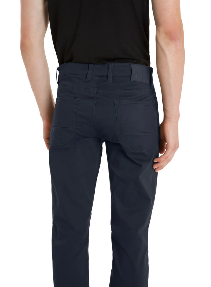 JEFFREY - COTTON SATEEN TROUSERS "NAVY"