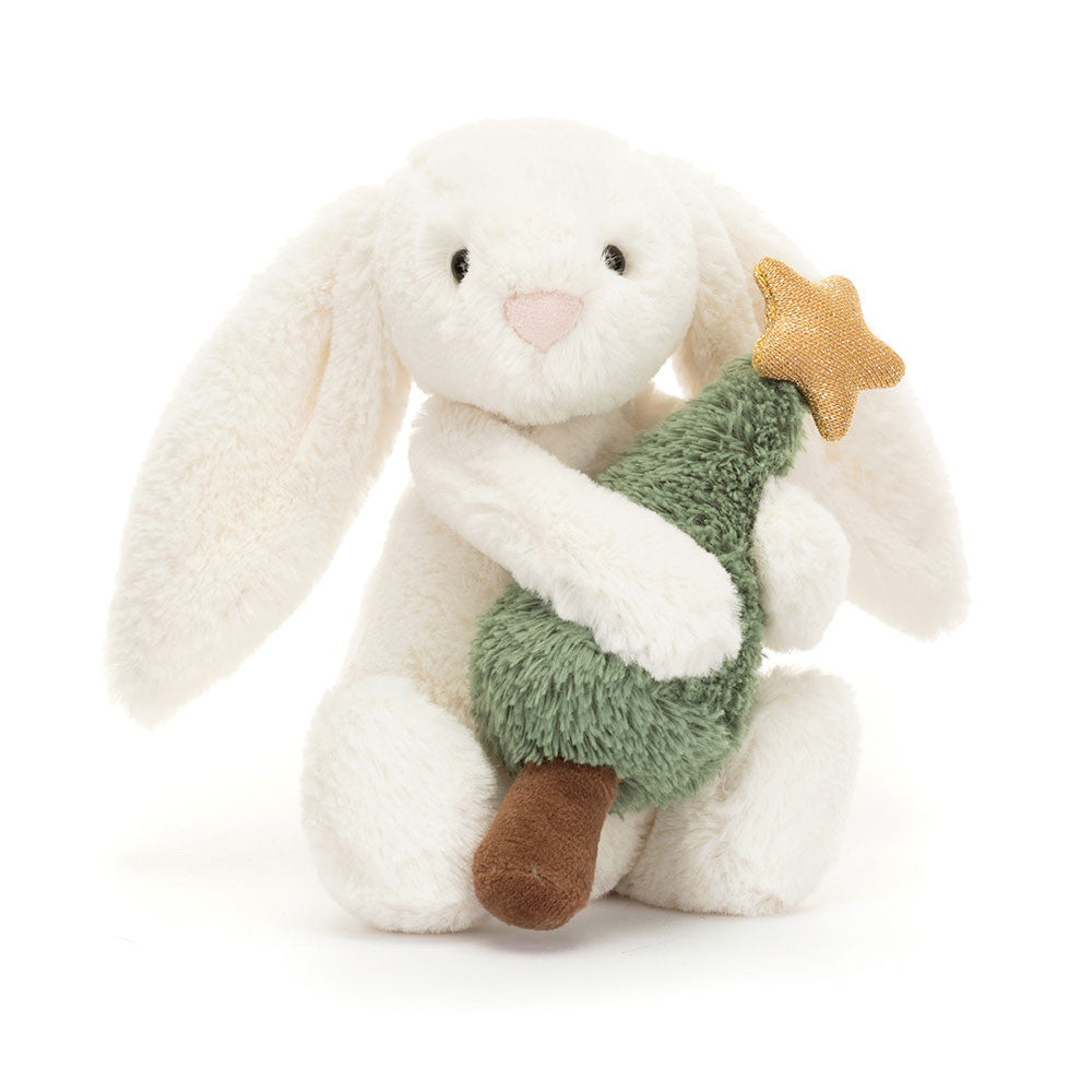 JELLYCAT BASHFULL BUNNY WITH CHRISTMAS TREE