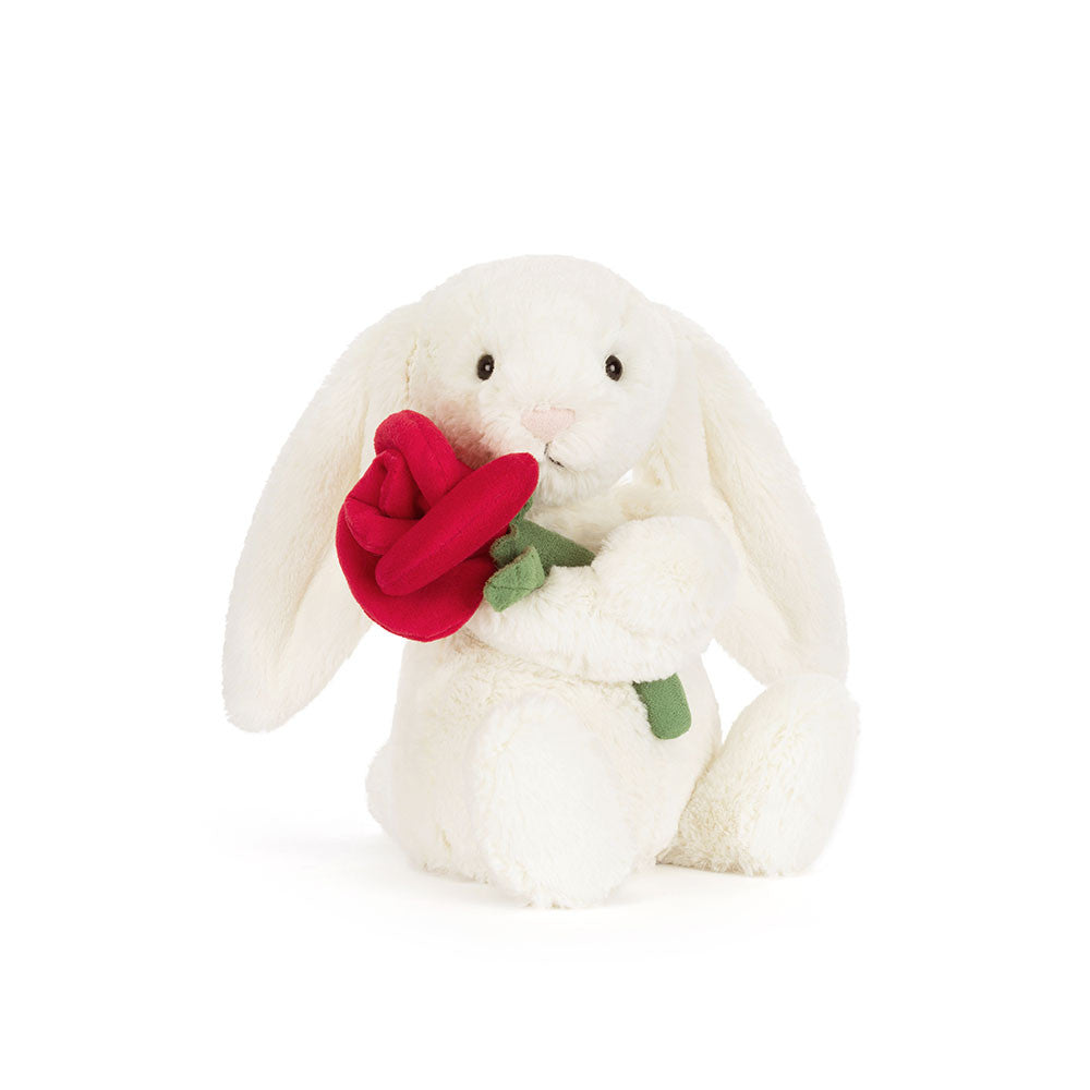CREAM BUNNY WITH ROSE