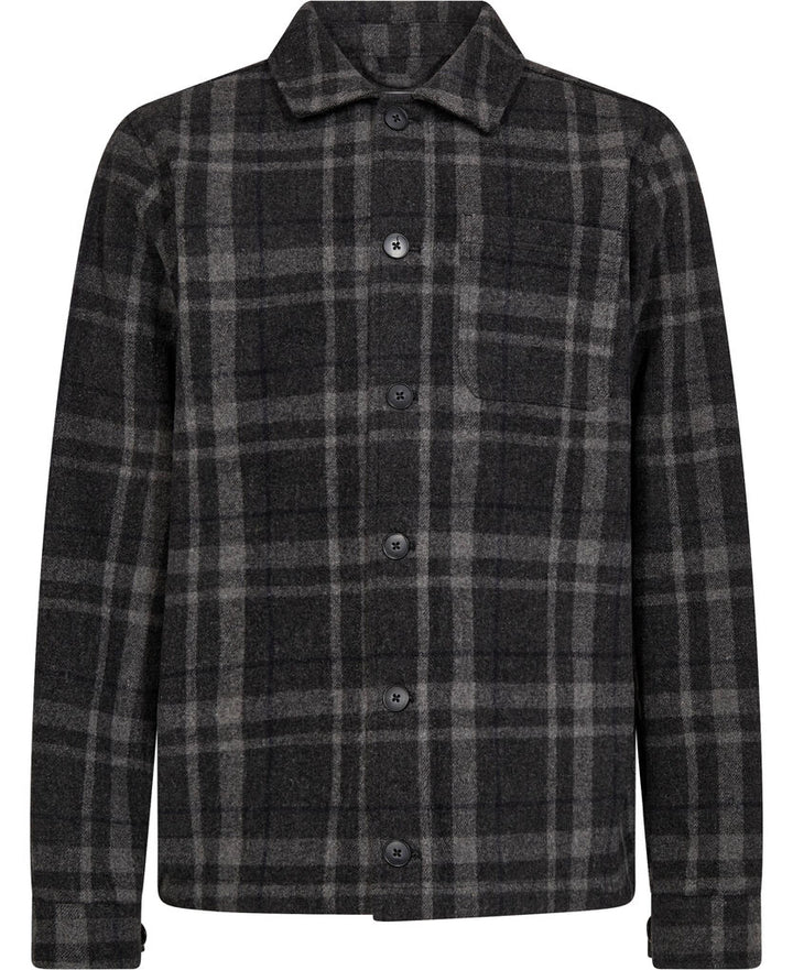 CFJENKEY UNLINED CHECKED JACKET "DARK GREY MELANGE"