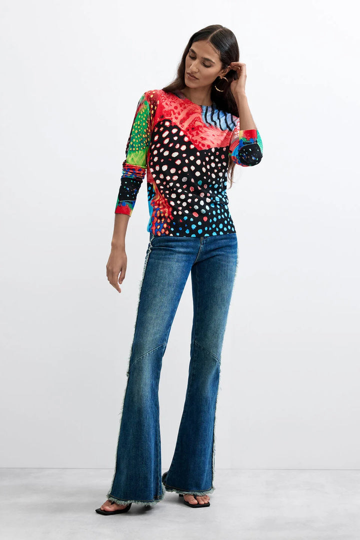 PRINTED COLORS SWEATER "BLACK"