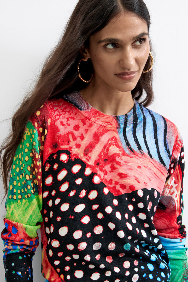 PRINTED COLORS SWEATER "BLACK"