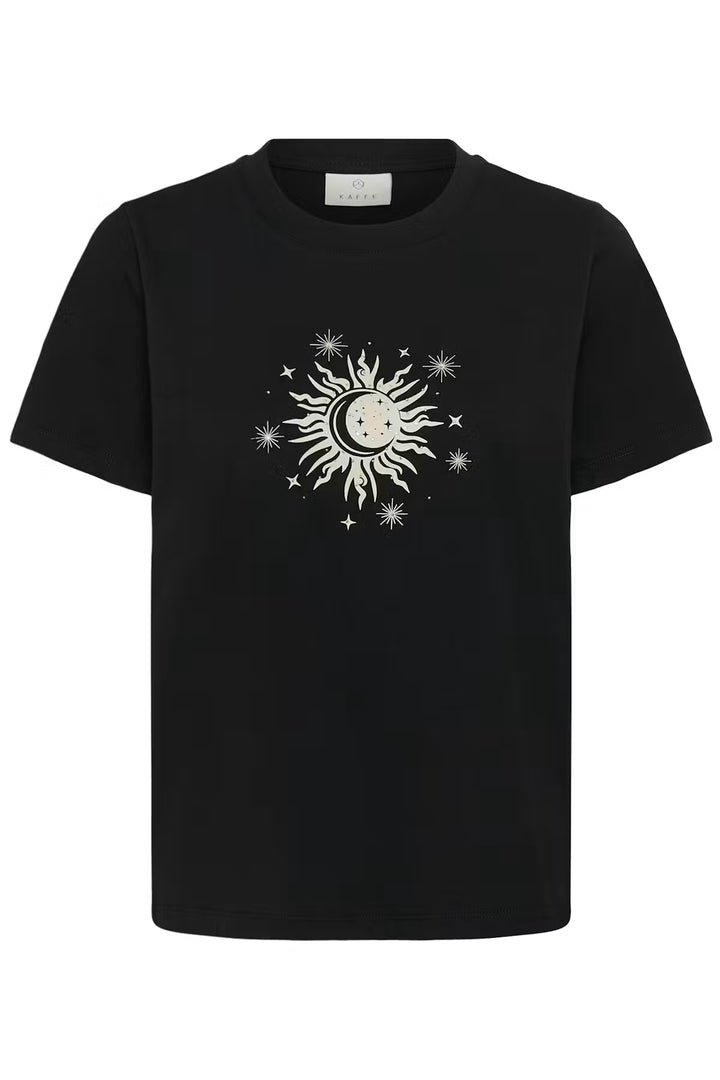 KAJOANNA T-SHIRT "BLACK W. FEATHER GREY"