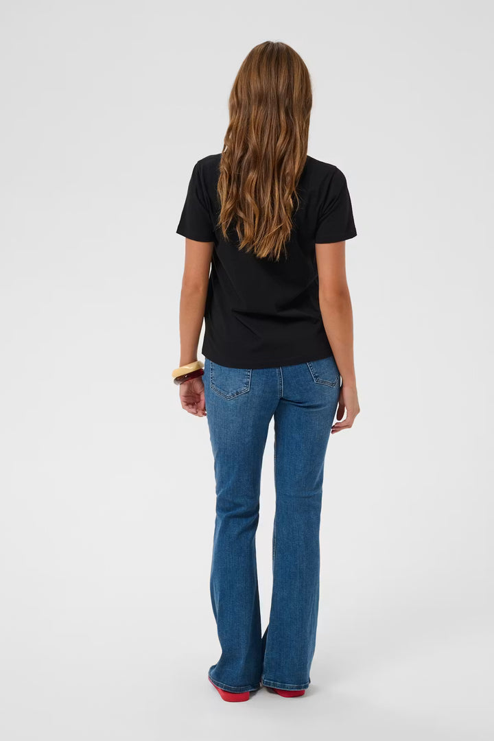 KAJOANNA T-SHIRT "BLACK W. FEATHER GREY"