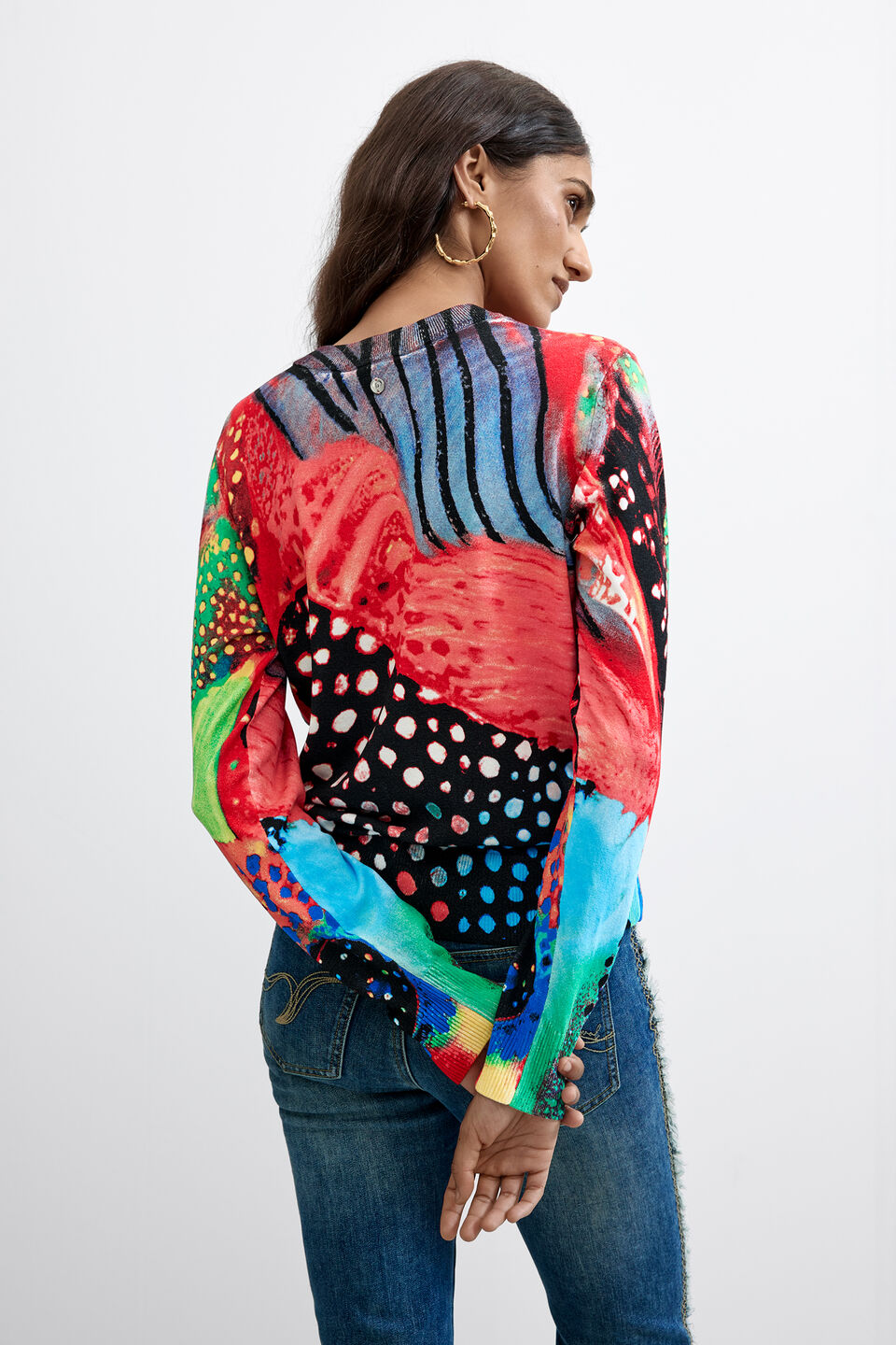 PRINTED COLORS SWEATER "BLACK"