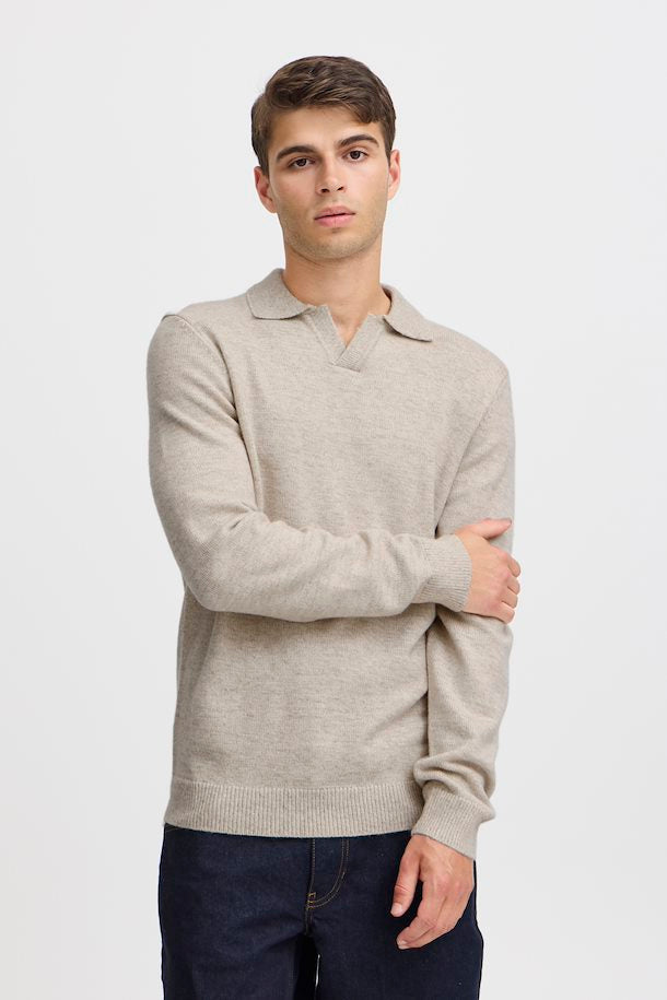 CFKARL PULLOVER POLO "LIGHT SAND MELANGE"