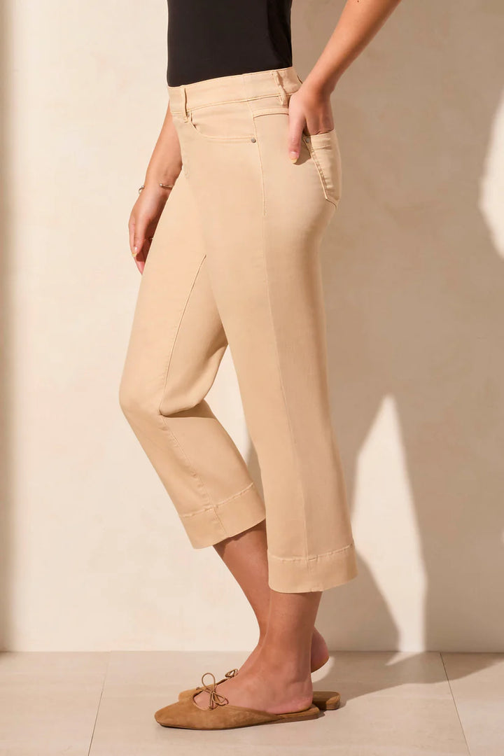 5-POCKET PULL-ON KICK FLARE CAPRI "SAFARI"