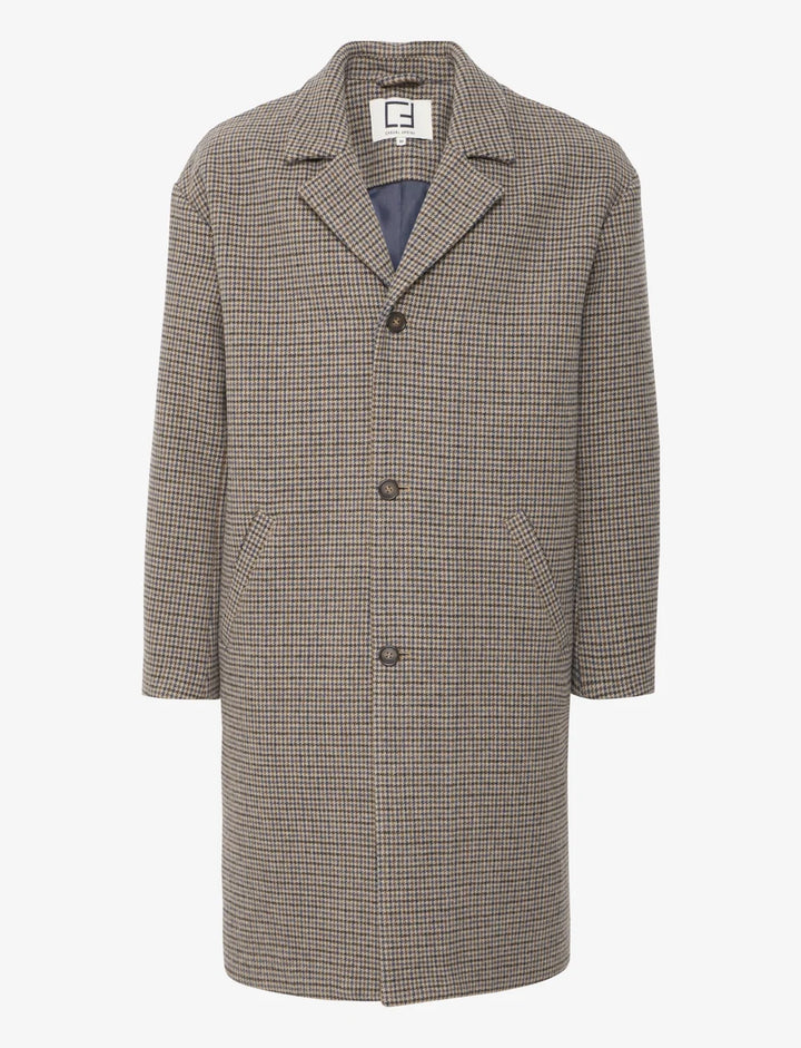 CFCLAES HOUNDSTOOTH CHECKED COAT "SILVER MINK"