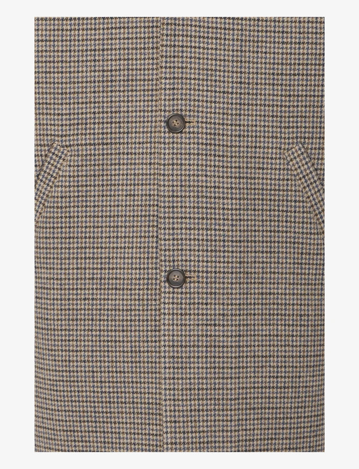 CFCLAES HOUNDSTOOTH CHECKED COAT "SILVER MINK"