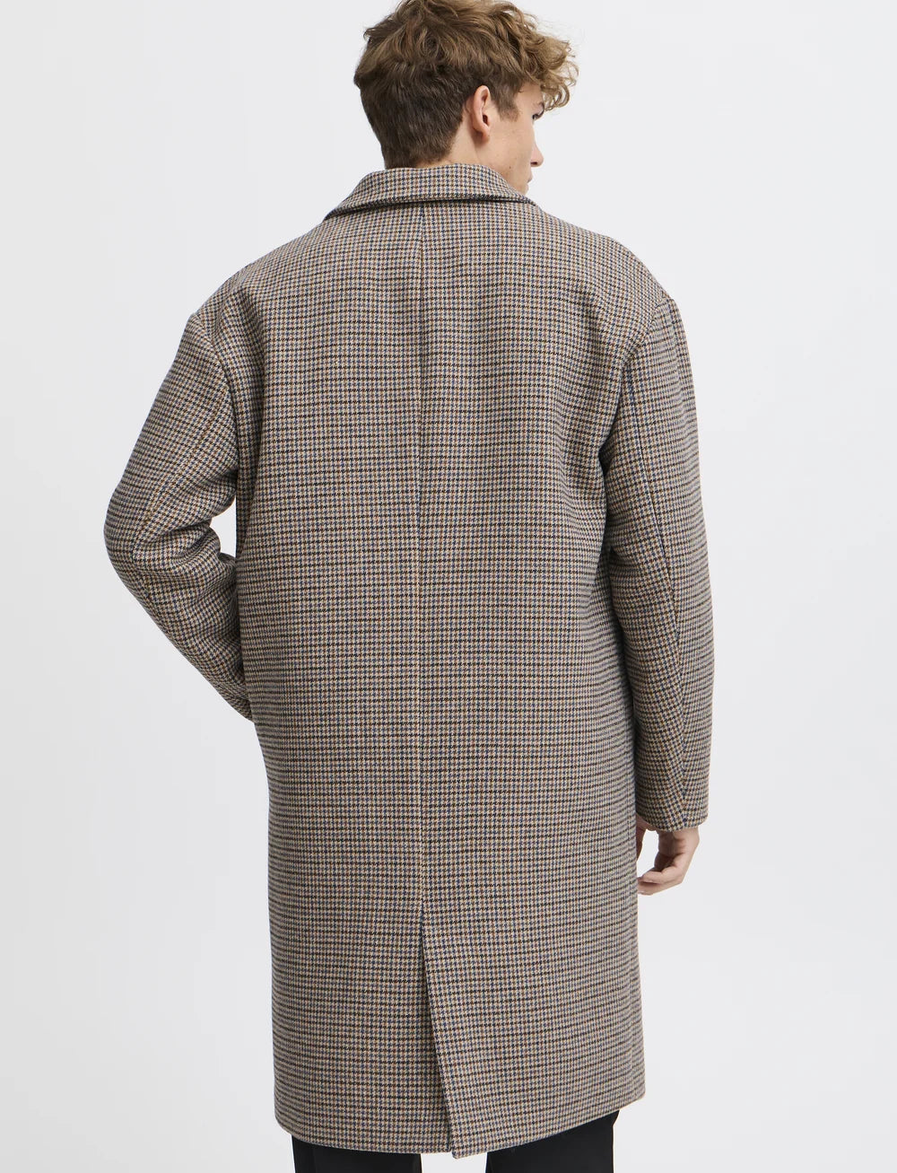 CFCLAES HOUNDSTOOTH CHECKED COAT "SILVER MINK"