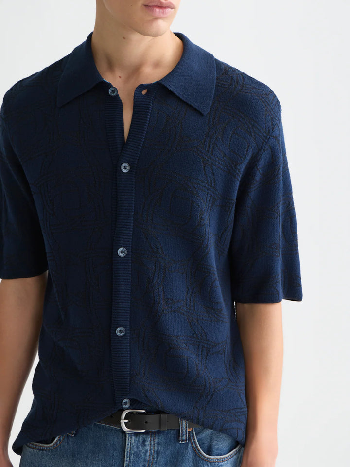 KNITTED SHORT SLEEVE SHIRT "HORSESHOES INFINITY"