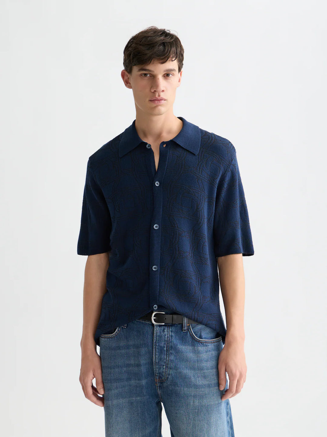 KNITTED SHORT SLEEVE SHIRT "HORSESHOES INFINITY"