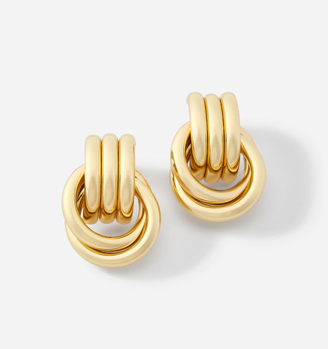 DOUBLE KNOT GOLD EARRINGS