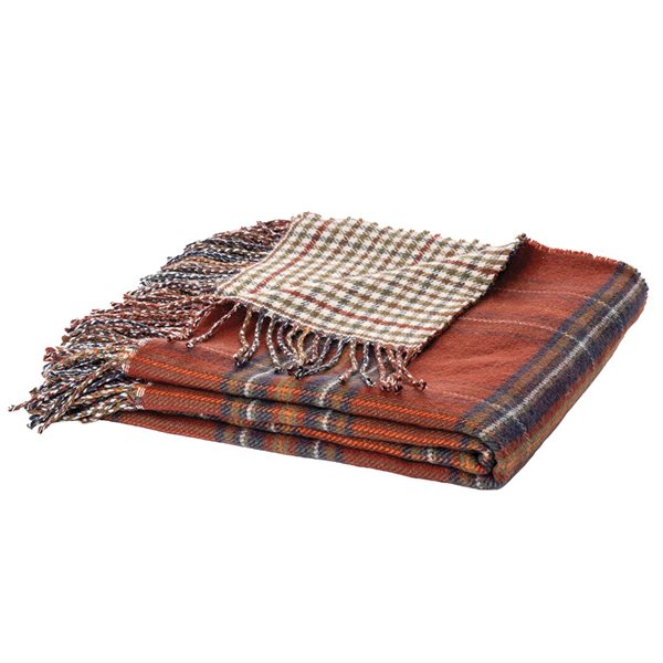 KORRIGANS REVERSIBLE PLAID THROW