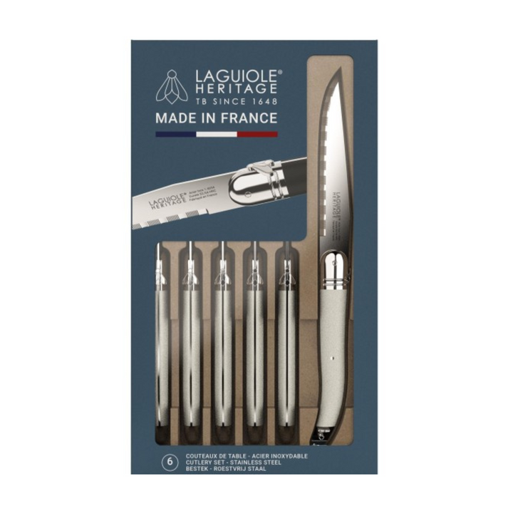 LAGUIOLE HERITAGE STEAK KNIFE - WHITE - SET OF 6