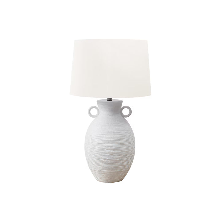 WHITE CERAMIC TABLE LAMP 30" "IVORY"