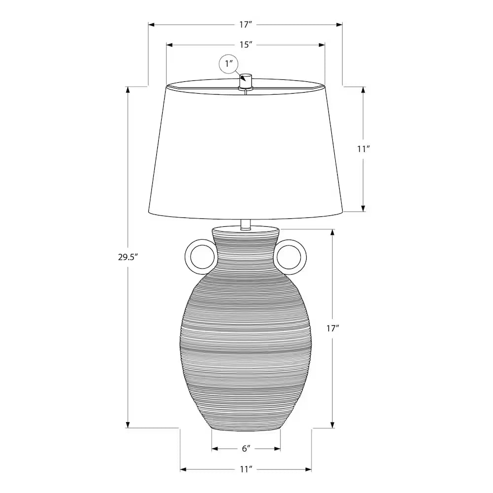 WHITE CERAMIC TABLE LAMP 30" "IVORY"