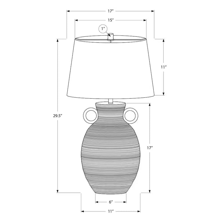WHITE CERAMIC TABLE LAMP 30" "IVORY"