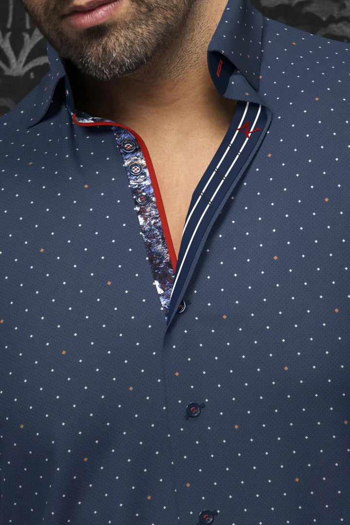 LANZANI SHIRT "NAVY TOBACCO"